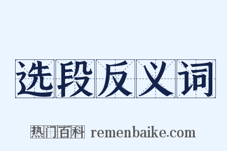 选段反义词是什么意思的图片